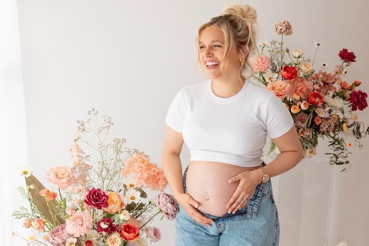 Photograph from a maternity photoshoot, showing the services provided by Before Time Flies in West Malling, Kent